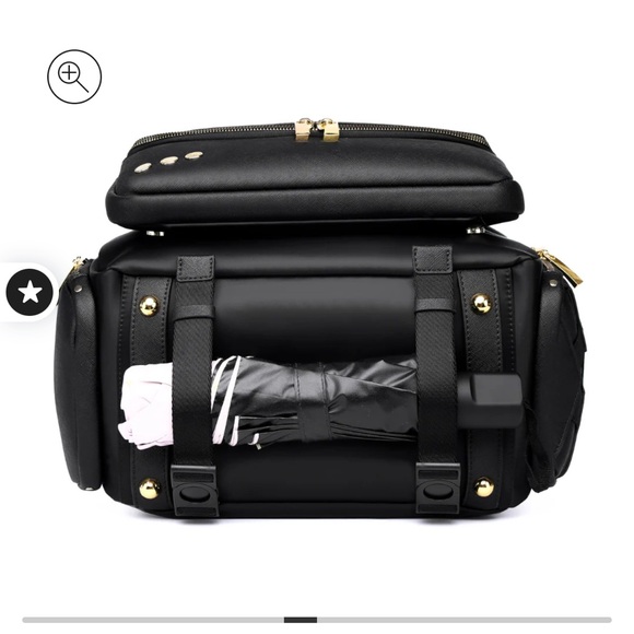 Lux & Nyx THE ZOE 15” LAPTOP BACKPACK black with gold hardware - Picture 5 of 15